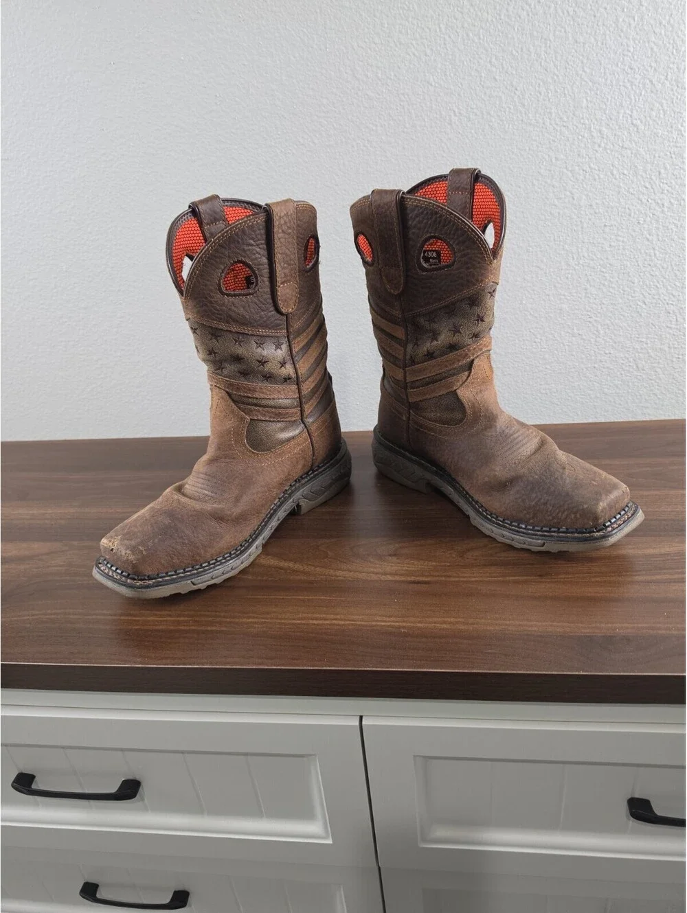 Tennessee Work Boot Co. Leather Cowboy/Work Boot, Steel Toe, Waterproof Mens 8W